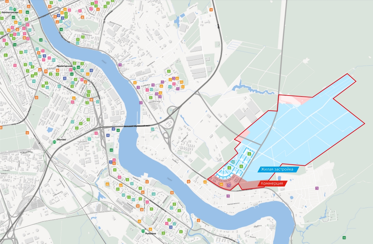 Карта октябрьской набережной спб